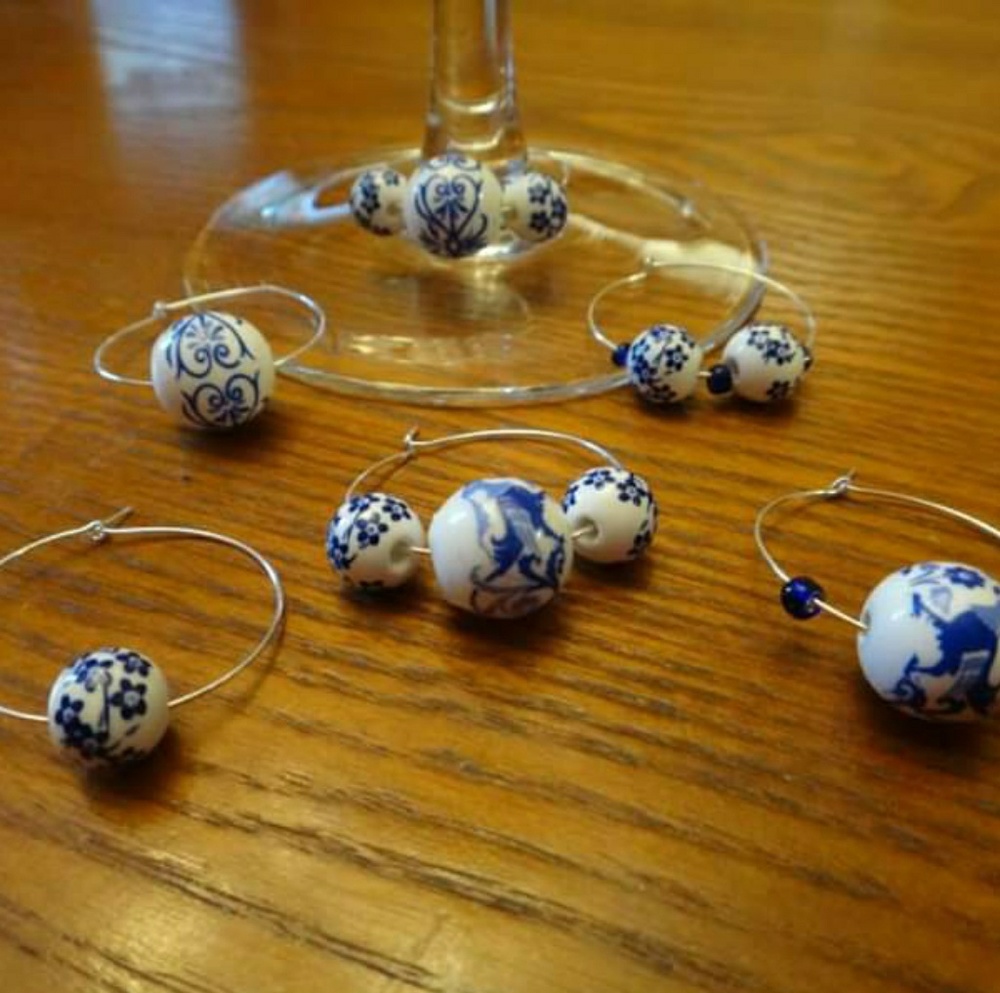Victorian Blue Wine Charms